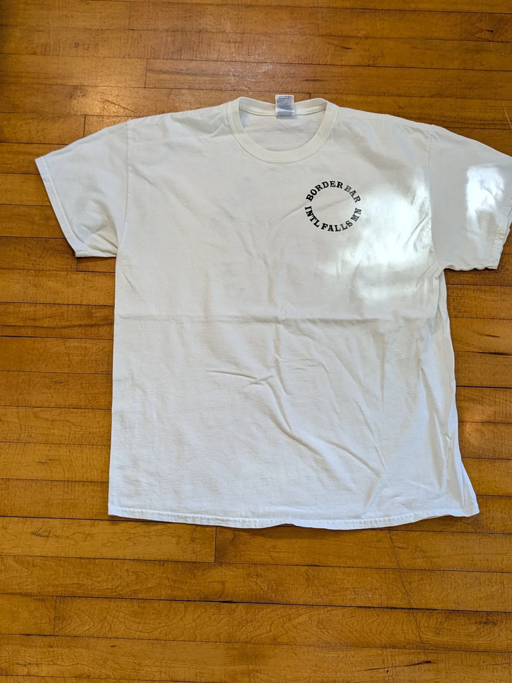 Border Bar Int'l Falls, MN, Gildan White Tee with Red Flaming Devil Graphic